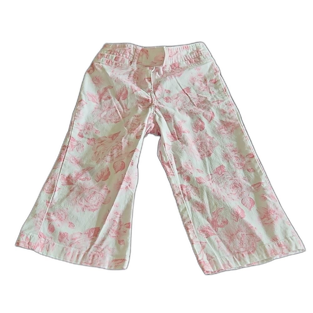 Vintage Cherokee Girls Pink and White Floral Pants Size XS